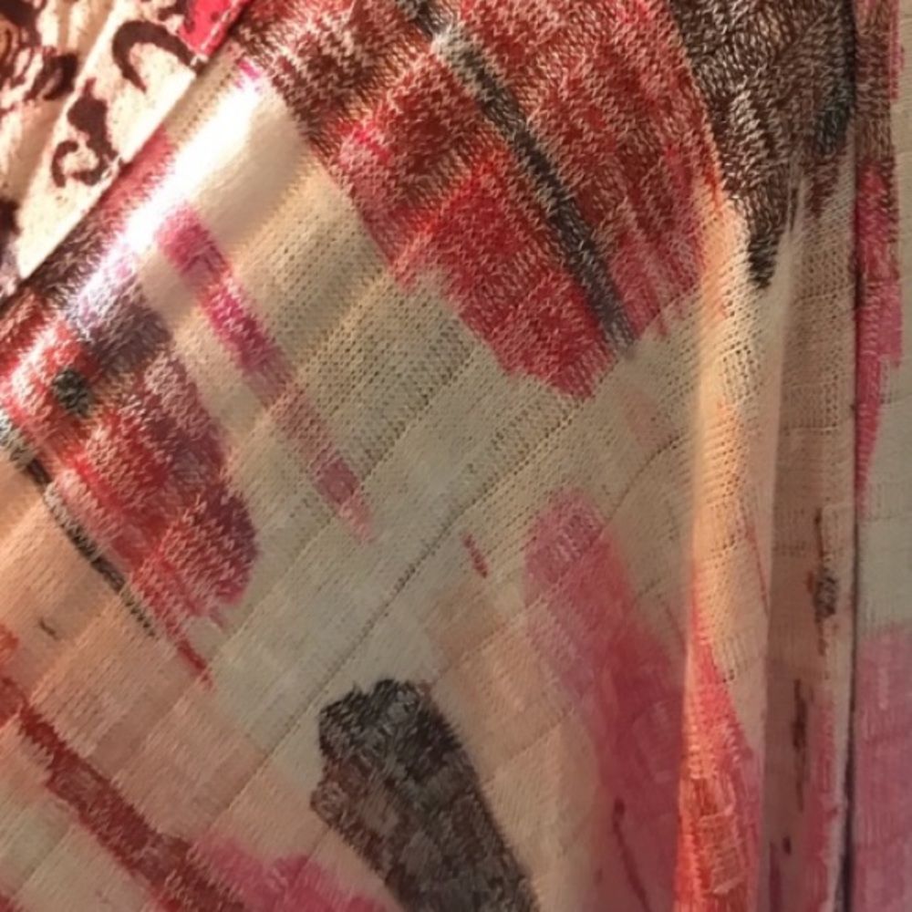 Umgee White Multicolored Patterned Long Sleeved C… - image 3